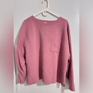 A New Day Sz XXL Top Sweatshirt Oversized Cropped Mauve Textured